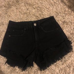 American Eagle High Rise Festival Black Shorts